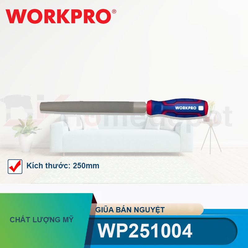 Giũa bán nguyệt, kích thước 250mm (10 inches) Workpro - WP251004