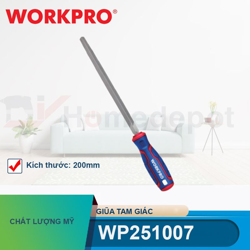 Giũa tam giác, kích thước 200mm (8 inches) Workpro - WP251007