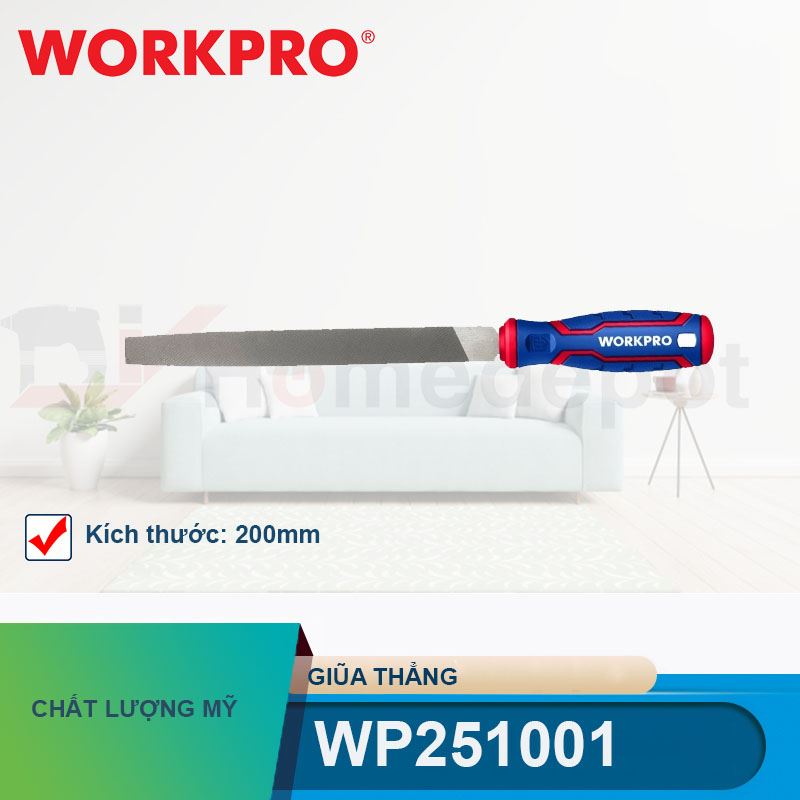 Giũa thẳng, kích thước 200mm (8 inches) Workpro - WP251001