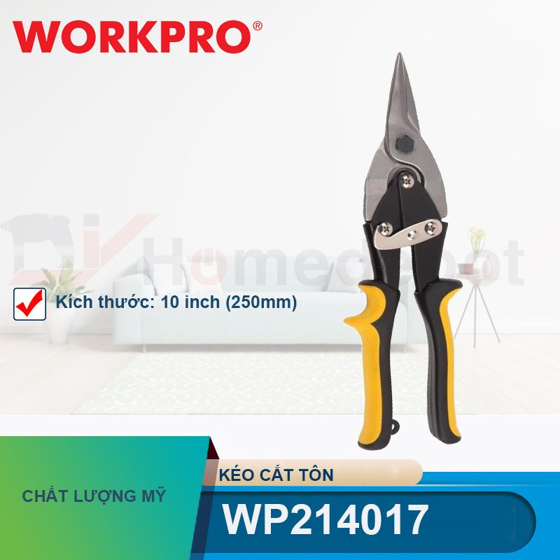 Kéo cắt tôn bằng thép mũi thẳng 250mm (10inches) Workpro - WP214017