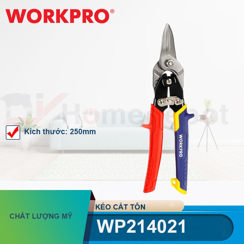 Kéo cắt tôn bằng thép mũi thẳng 250mm (10inches) Workpro - WP214021