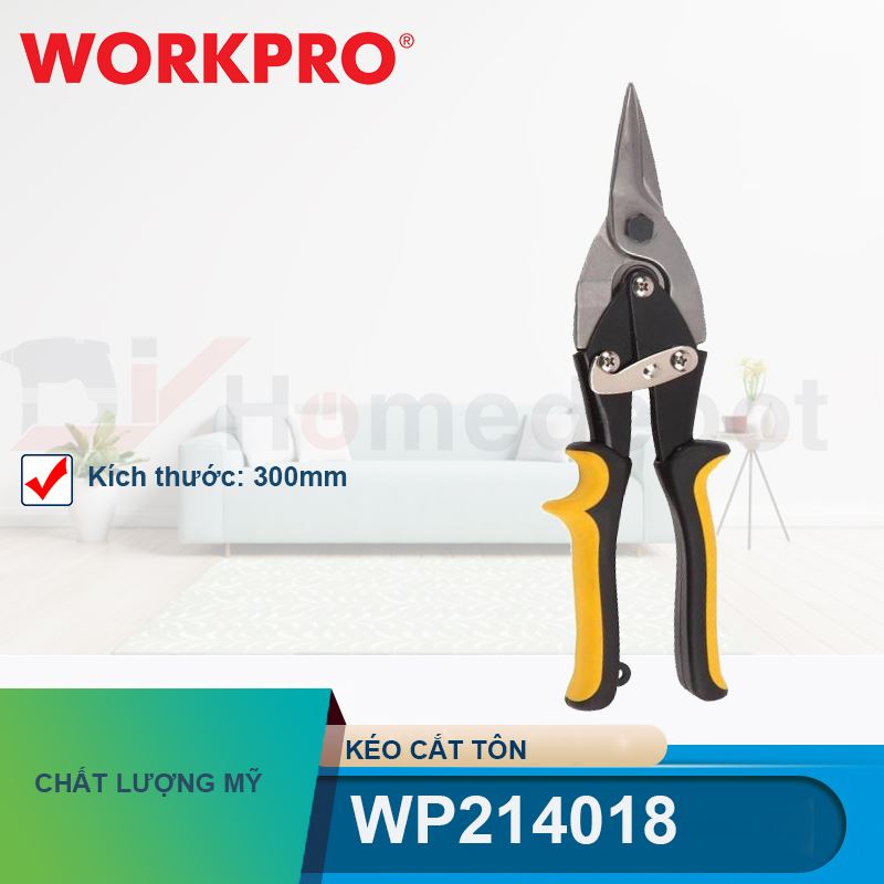 Kéo cắt tôn bằng thép mũi thẳng 300mm Workpro WP214018