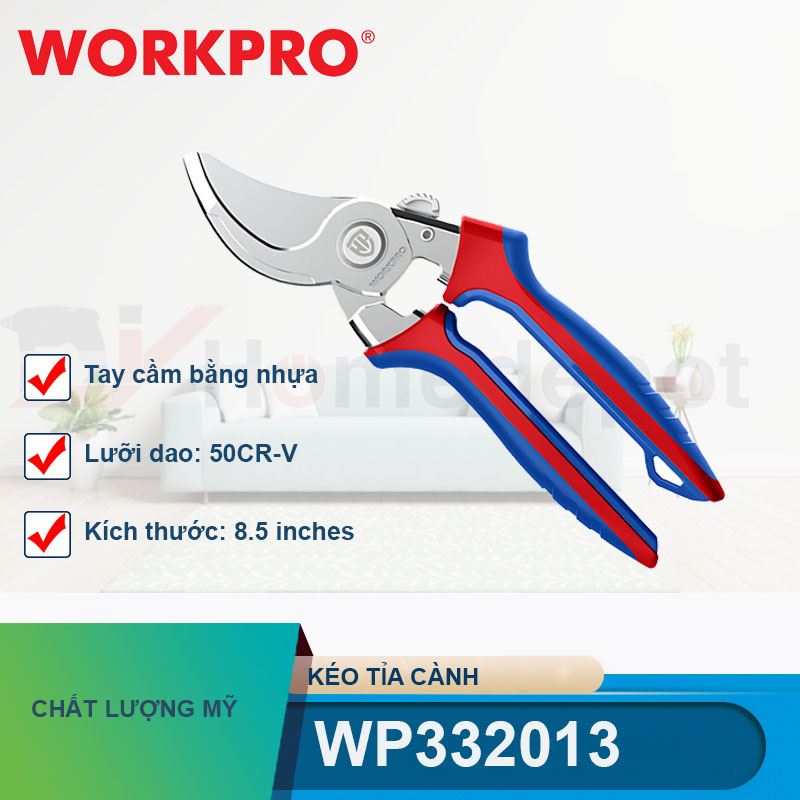 Kéo tỉa cành kích thước 6-1/4 inch Workpro - WP332014