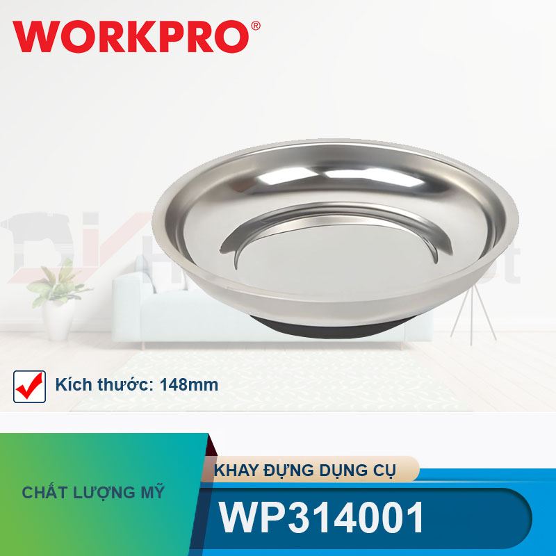 Khay đựng dụng cụ hình tròn bằng thép không gỉ kích thước 148mm Workpro - WP314001