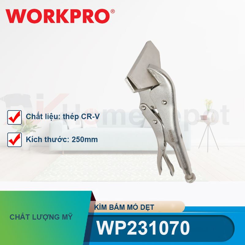 Kìm bấm mỏ dẹt 10 inch 250mm Workpro - WP231070