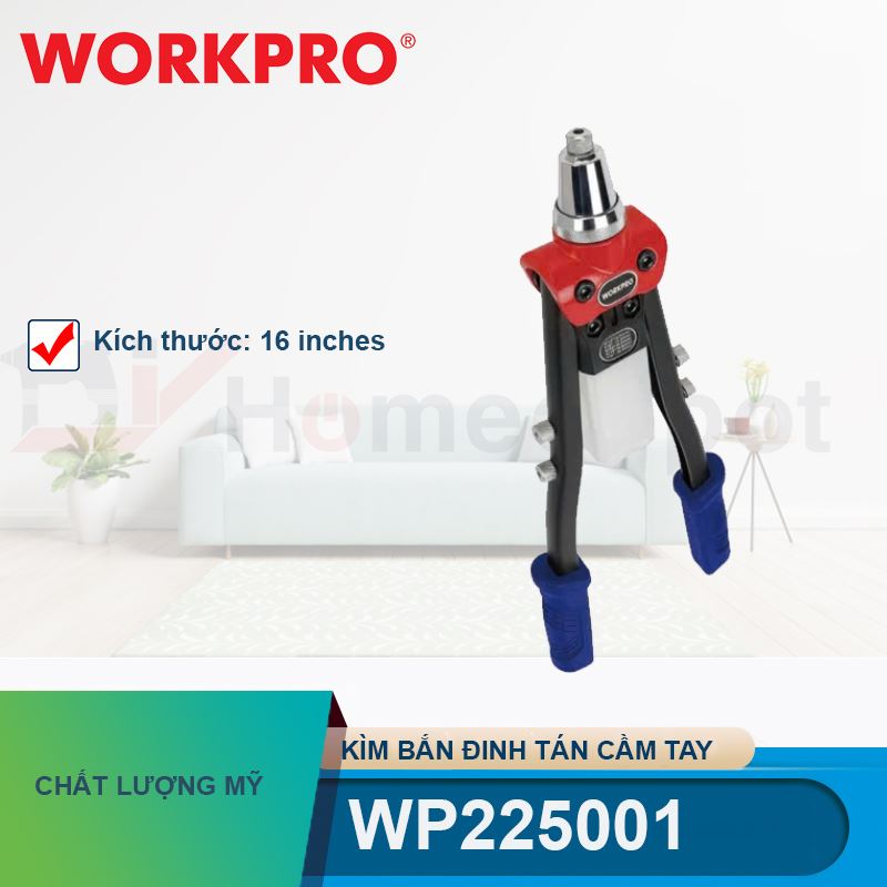 Kìm bắn đinh tán cầm tay, kích thước: 16 inches Workpro - WP225001