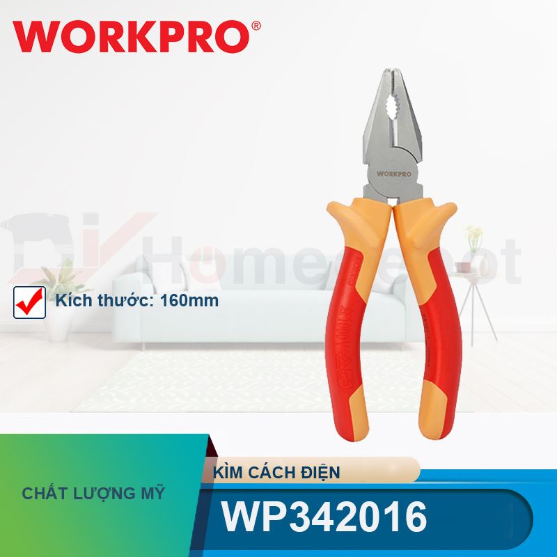 Kìm cách điện, kích thước 6 inches Workpro - WP342016