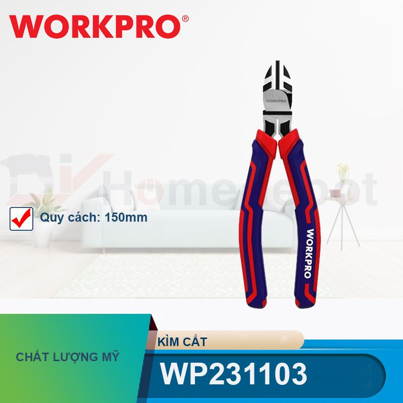 Kìm cắt bằng thép CR-V 6 inch Workpro - WP231103