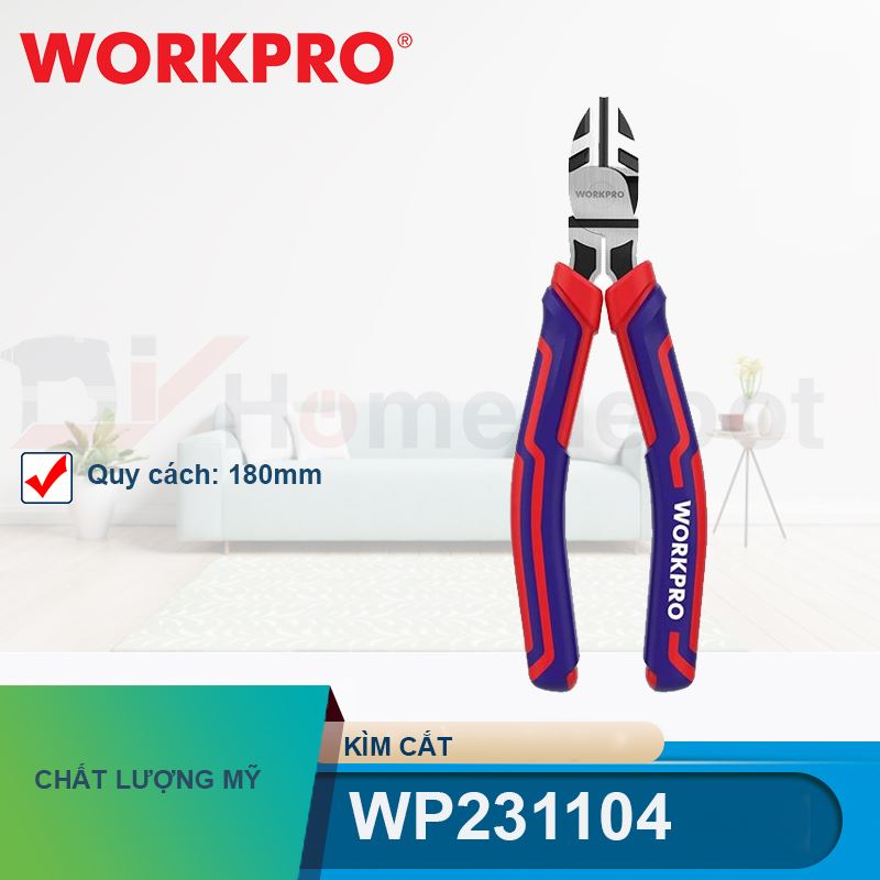 Kìm cắt bằng thép CR-V 7 inch Workpro - WP231104