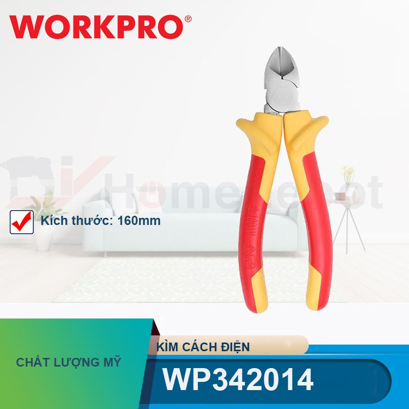 Kìm cắt cách điện, kích thước 6 inch Workpro - WP342014