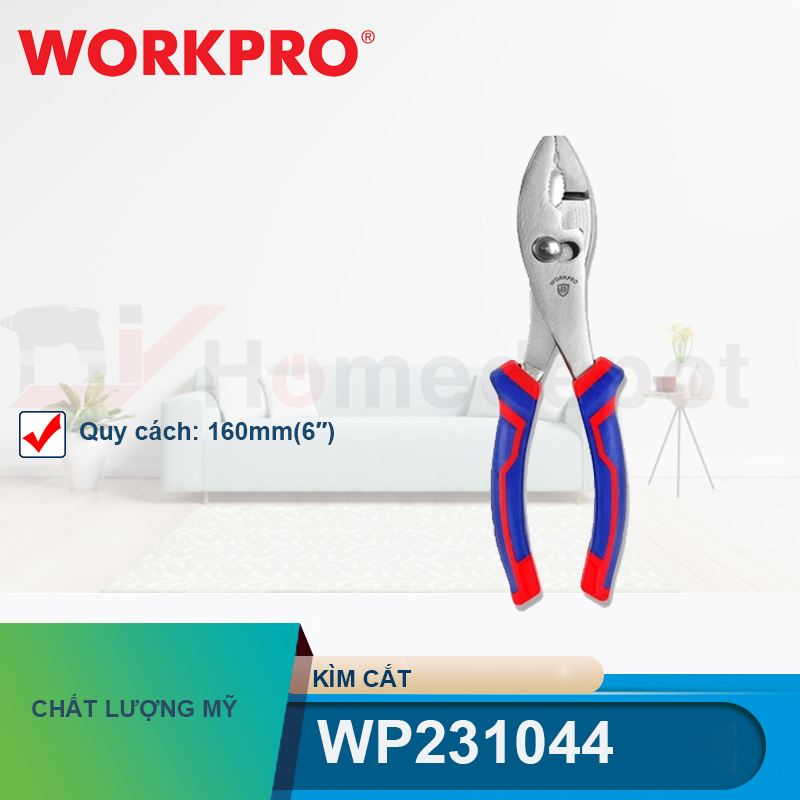 Kìm cắt có tay cầm chống trượt 6 inch 160mm Workpro - WP231044