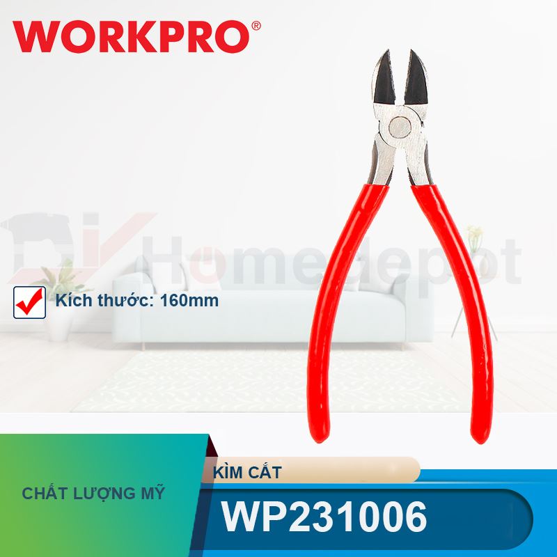 Kìm cắt dây điện 6 inch 160mm Workpro - WP231006