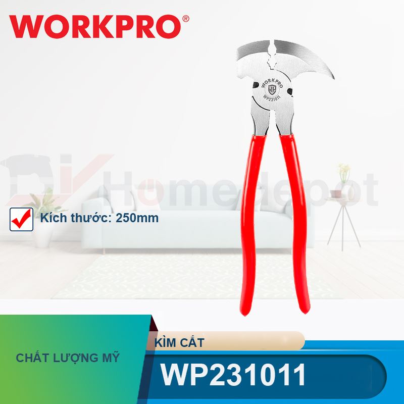 Kìm cắt kết hợp mũi nhọn và đầu búa hàng rào 10 inch 250mm Workpro - WP231011