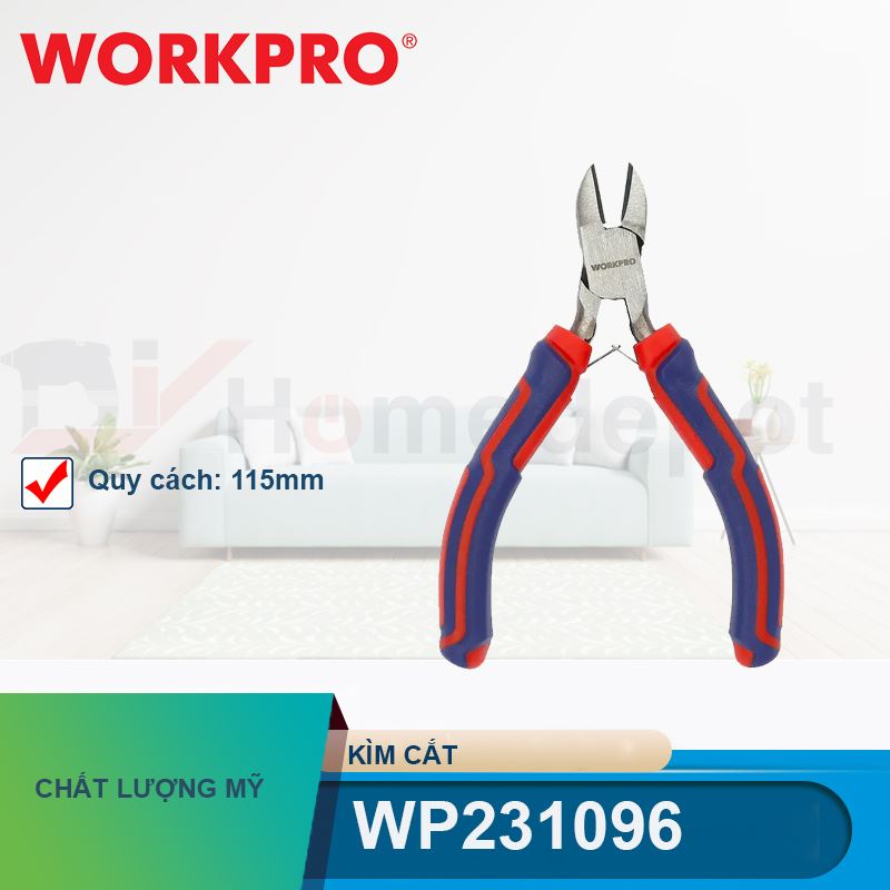 Kìm cắt mini, bằng thép CR-V Workpro WP231096