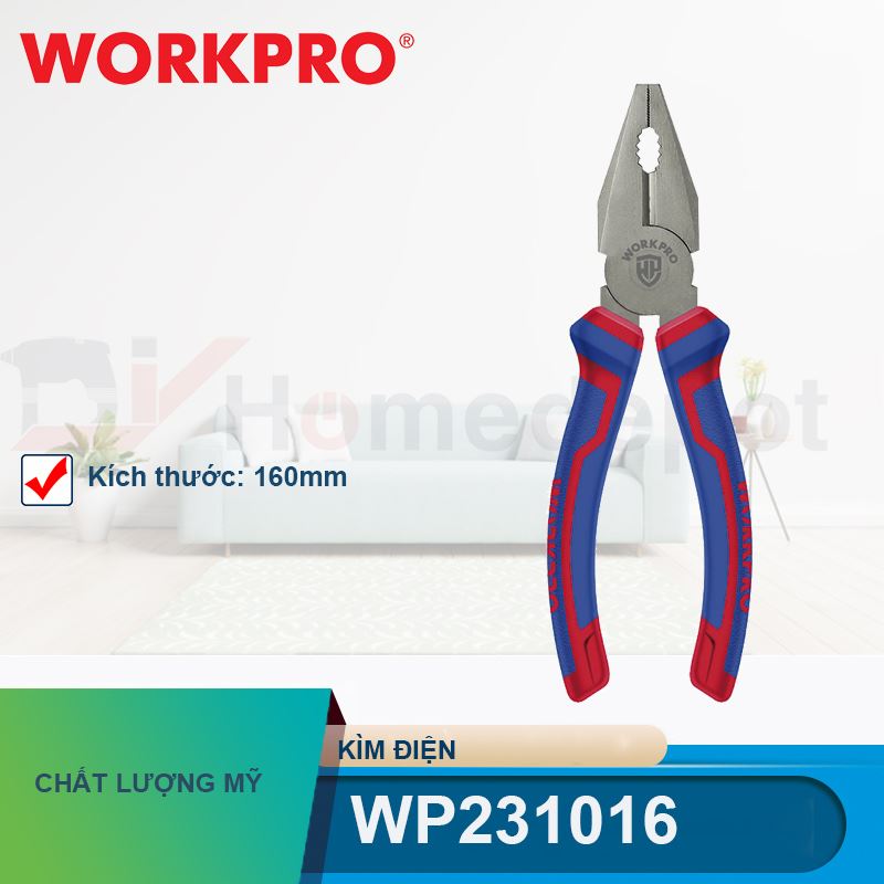 Kìm điện 6 inch 160mm Workpro - WP231016