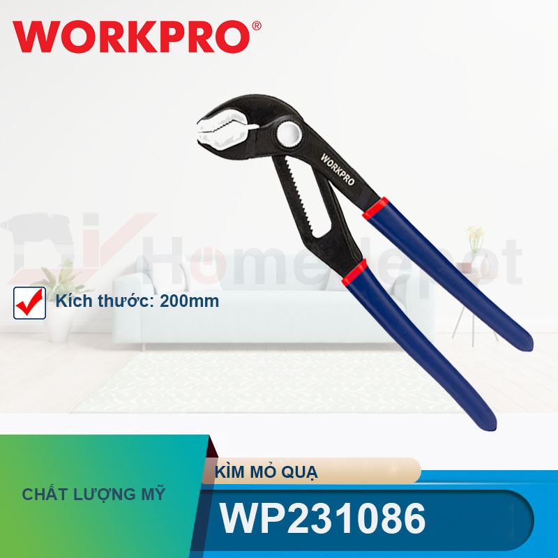 Kìm mỏ quạ điều chỉnh được 8 inch 200mm Workpro - WP231086