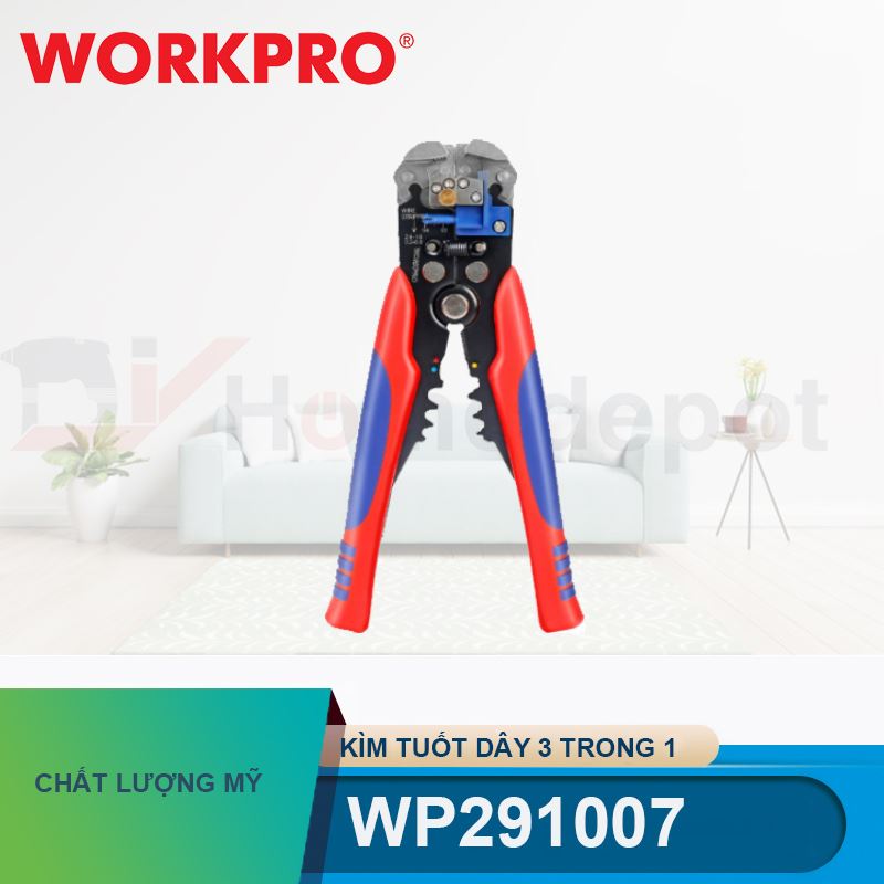 Kìm tuốt dây tự động 3 trong 1 Workpro - WP291007