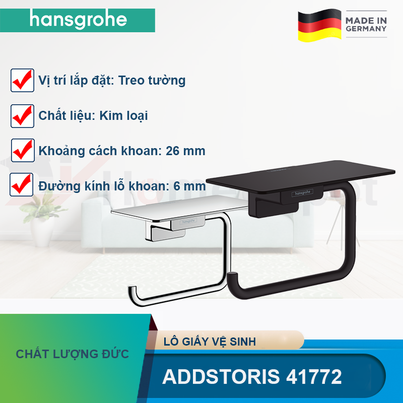 Lô giấy vệ sinh HANSGROHE AddStoris 41772