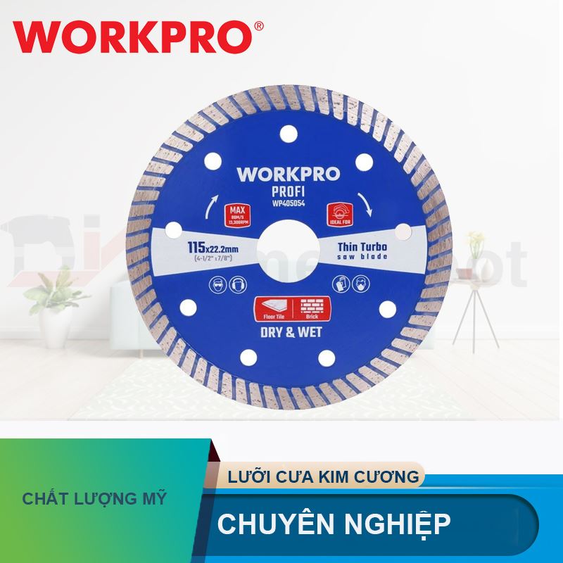 Lưỡi cưa đĩa cắt kim cương Turbo, Ultrathin Turbo để cắt chuyên nghiệp Workpro