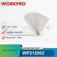 Lưỡi dao rọc giấy bằng thép SK5, chiều rộng 18mm (1set = 10 cái) Workpro - W212002