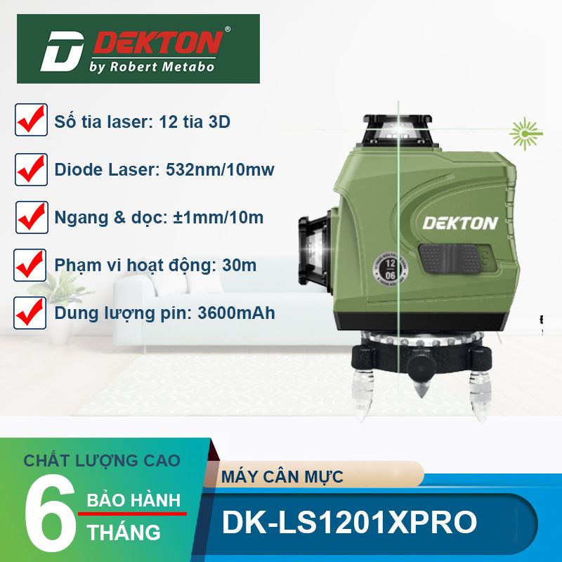 Máy Cân Bằng Laser 12 Tia Xanh Dekton DK-LS1201XPRO