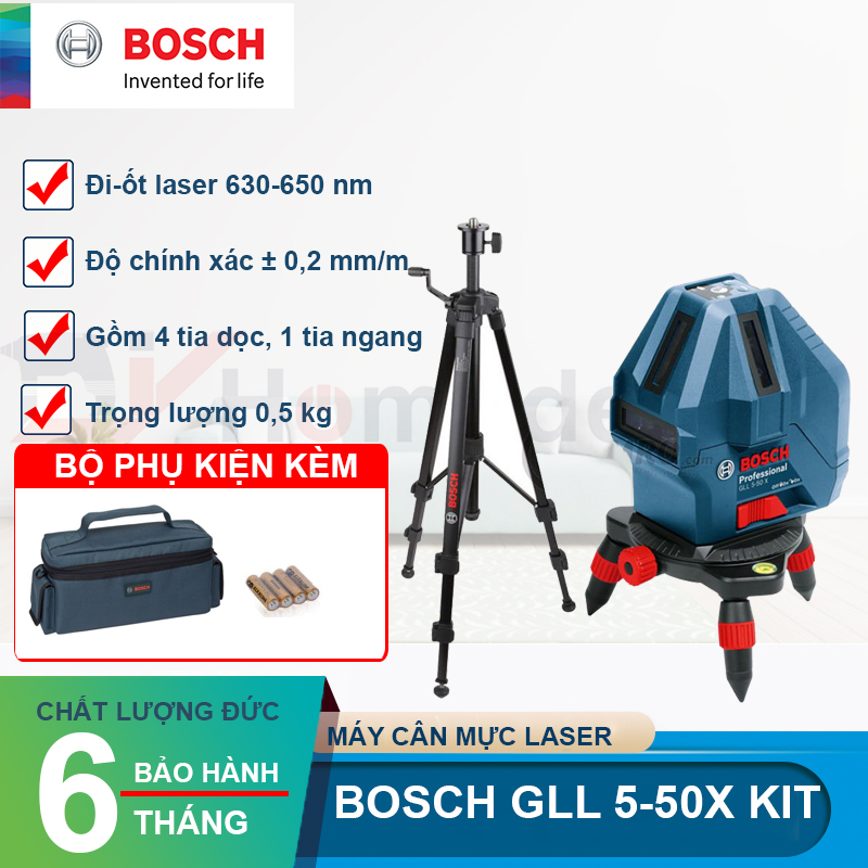 Máy cân mực laser Bosch GLL 5-50X KIT (mới)