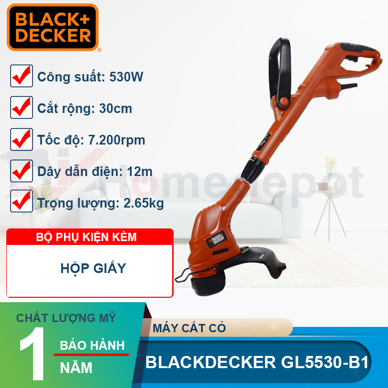 Máy cắt cỏ chạy điện Black&Decker GL5530-B1