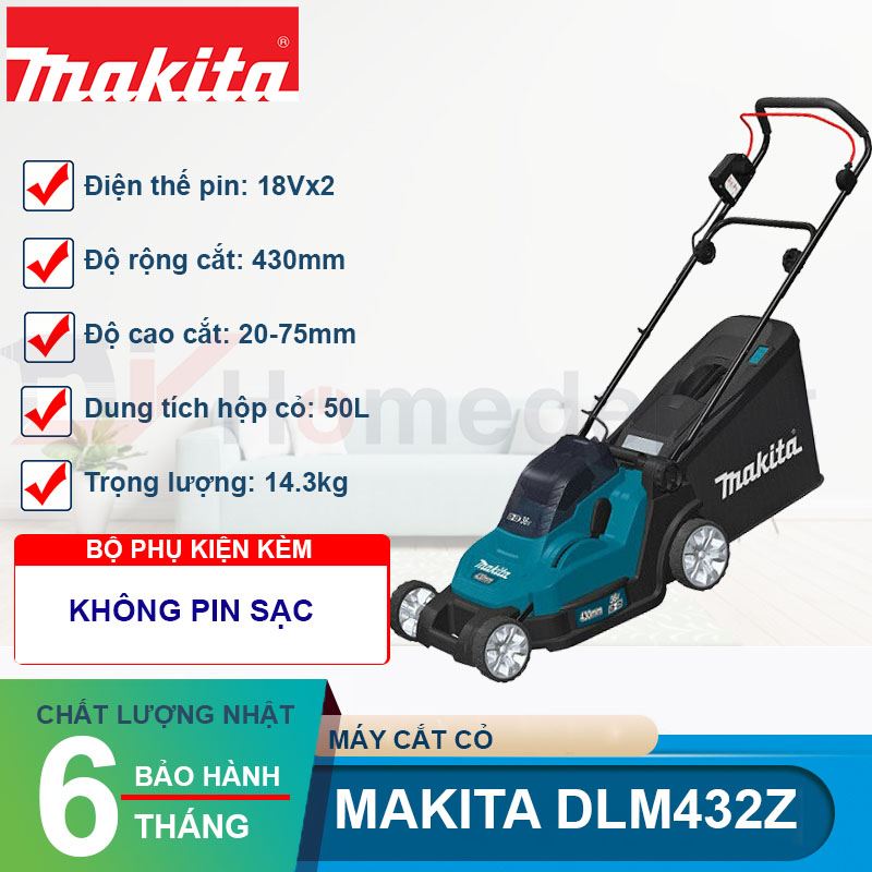 Máy cắt cỏ đẩy dùng pin 18V Makita DLM432Z