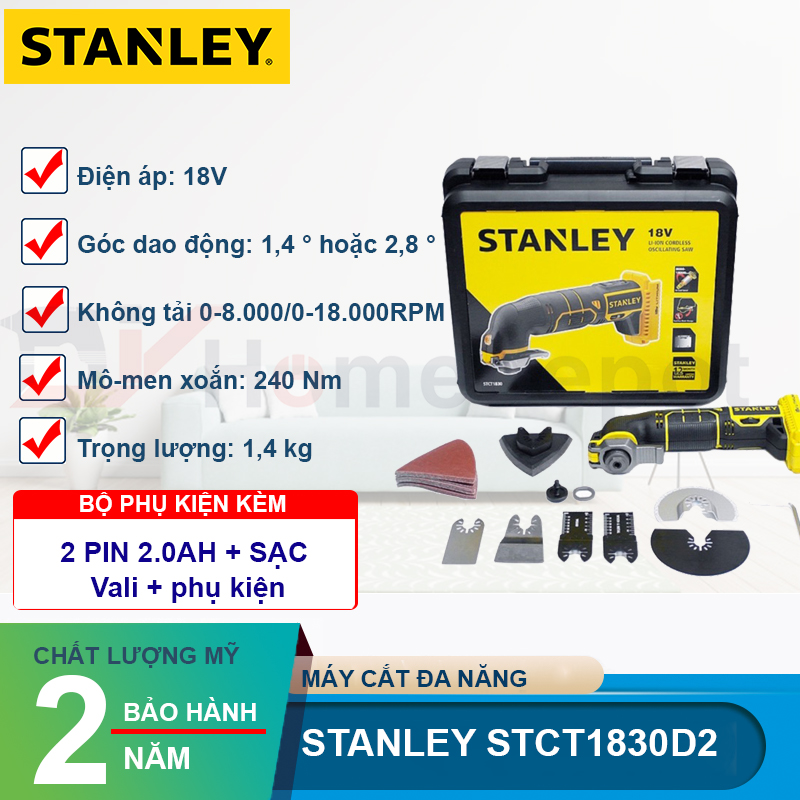 Máy cắt đa năng pin Stanley STCT1830D2