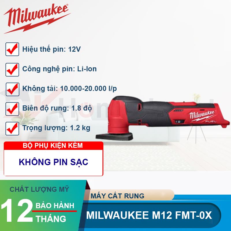 Máy cắt rung dùng pin Milwaukee M12 FMT-0X 12V