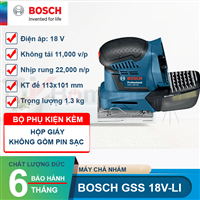 Máy chà nhám rung pin Bosch GSS 18V-LI (Solo)
