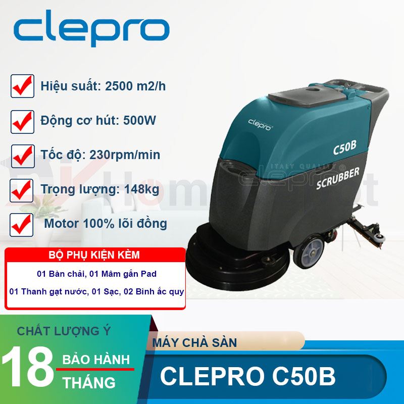 Máy chà sàn công nghiệp nhà xưởng CLEPRO C50B