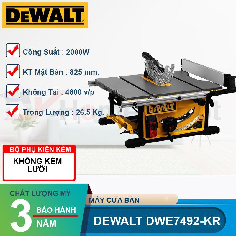 Máy cưa bàn Dewalt DWE7492-B1 2000W ( Không kèm lưỡi )