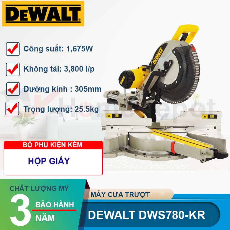 Máy cưa cắt đa góc trượt DeWALT DWS780-KR
