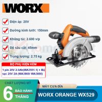 Máy cưa đĩa dùng pin Li-ion 20V Worx Orange WX529