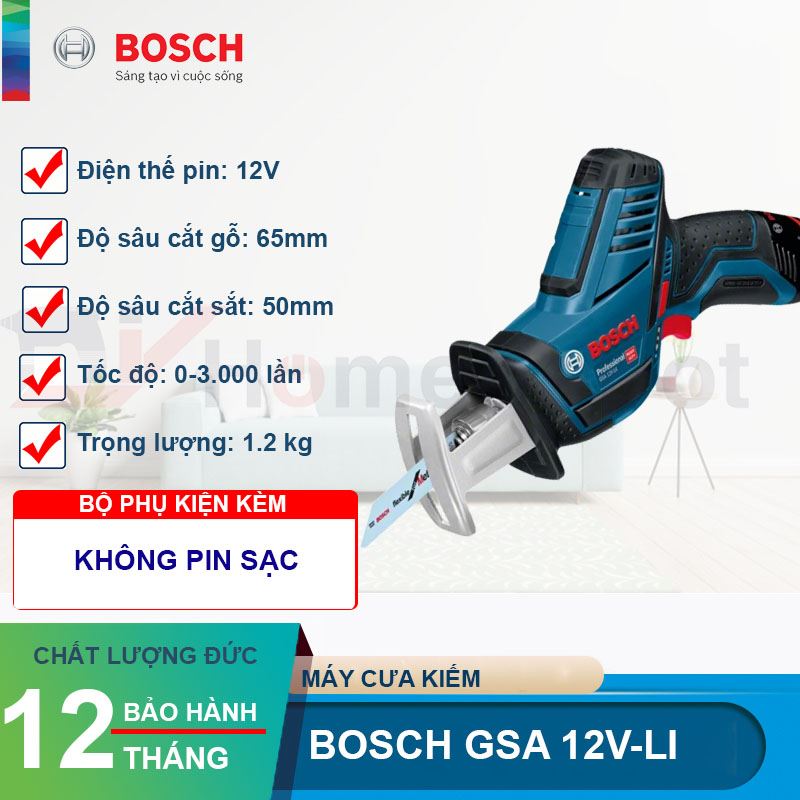 Máy cưa kiếm dùng pin Bosch GSA 12V-LI (Solo)