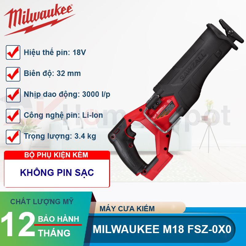Máy cưa kiếm Milwaukee M18 FSZ-0X0 (Solo)
