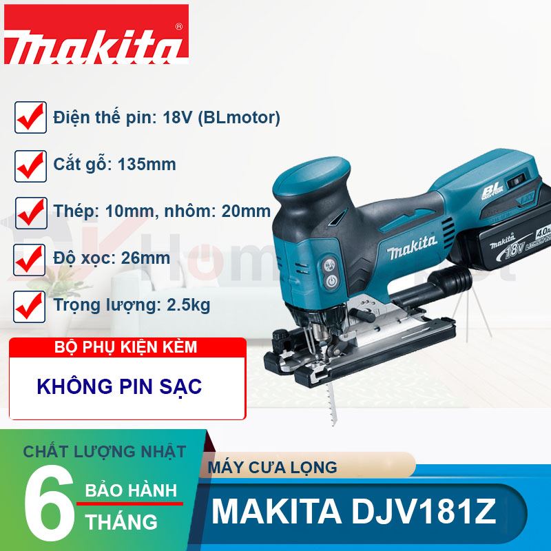 Máy cưa lọng dùng pin 18V Makita DJV181Z
