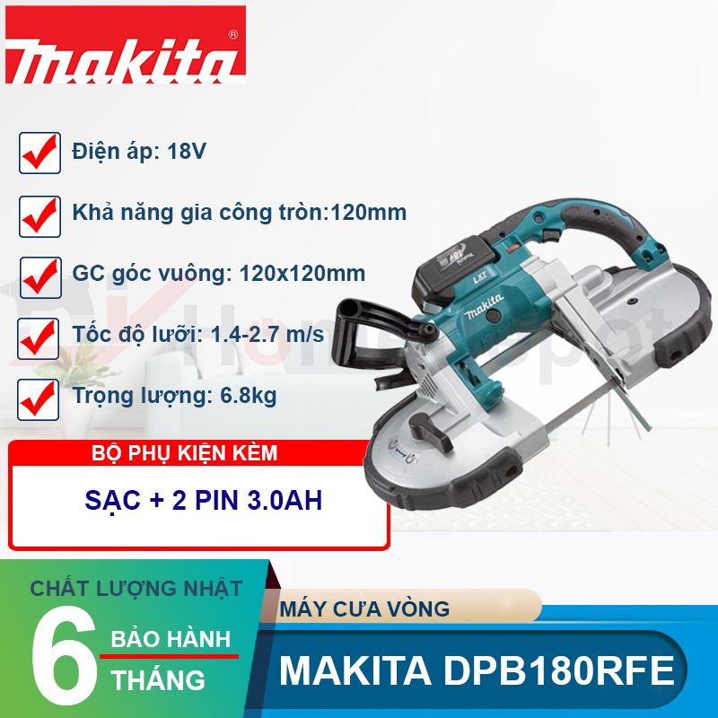 Máy cưa vòng dùng pin Makita DPB180RFE 18V