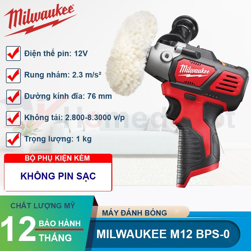 Máy đánh bóng Milwaukee M12 BPS-0