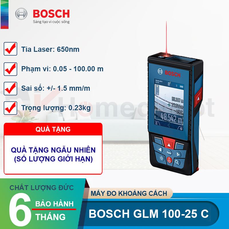Máy đo khoảng cách laser Bosch GLM 100-25 C