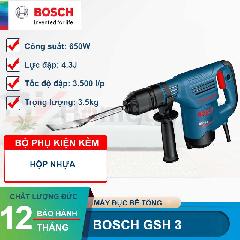 Máy đục bê tông Bosch GSH 3 650W