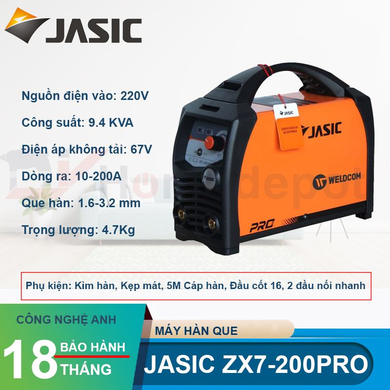 Máy hàn que điện tử Jasic ZX7-200 Pro