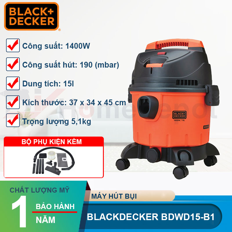 Máy hút bụi Black&Decker BDWD15-B1