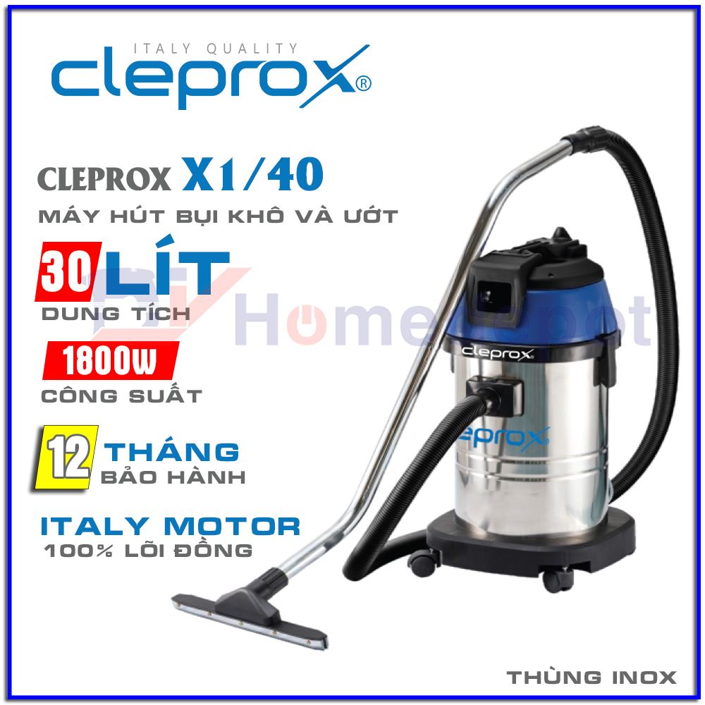 Máy hút bụi công nghiệp CleproX X-1/40 (thùng inox)