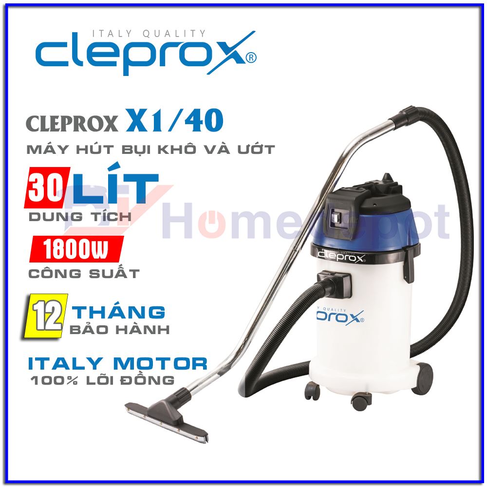 Máy hút bụi công nghiệp CleproX X-1/40 (thùng nhựa)