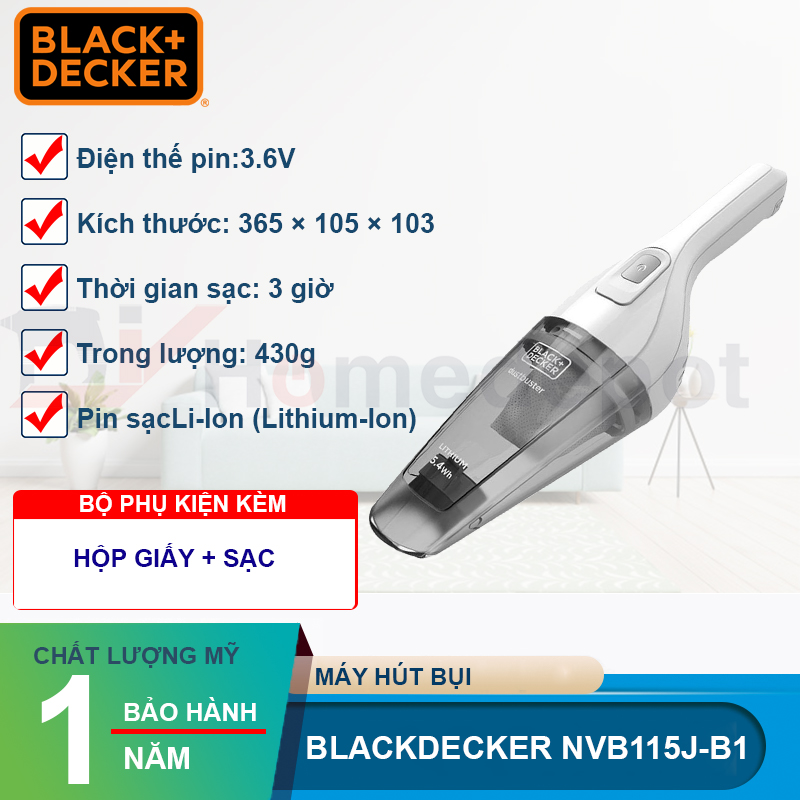 Máy hút bụi dùng pin Black&Decker NVB115J-B1
