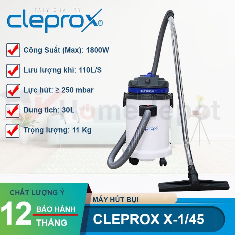 Máy hút bụi khô và ướt 30L CLEPROX X-1/45