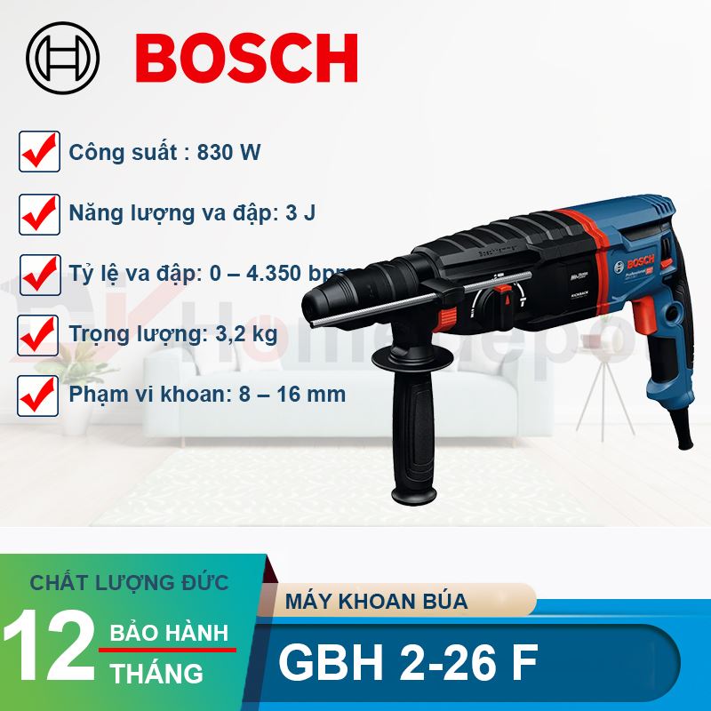 Máy khoan bê tông Bosch GBH 2-26 F