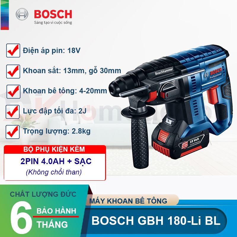 Máy khoan bê tông dùng pin Bosch GBH 180-Li BL